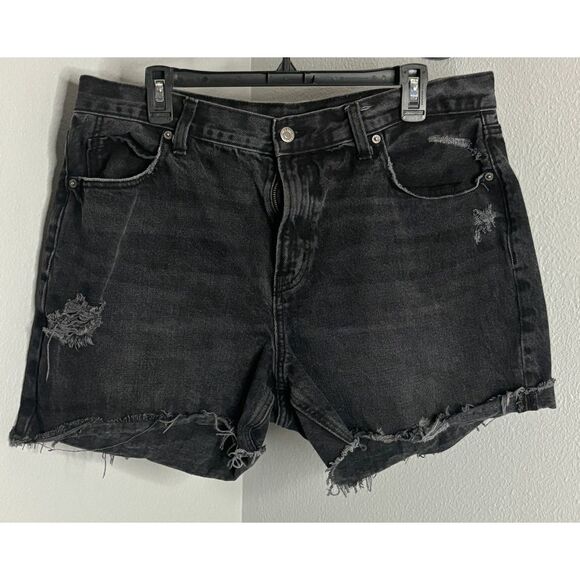 OLD NAVY WASHED OUT HIGH RISE DISTRESSED CASUAL EVERYDAY WEAR DAD SHORTS SZ. 14 - Picture 1 of 2